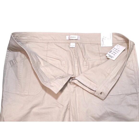 Cj Banks Womens Beige Capri Pants Straight Fit Stretch Size 16W Generous Waist - Picture 3 of 7